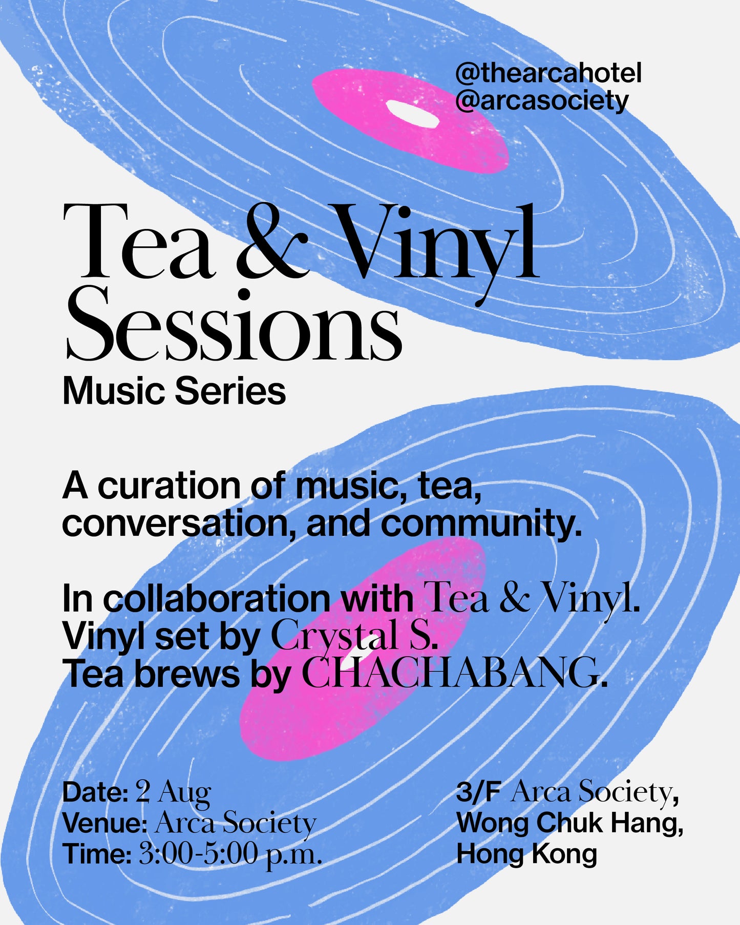 Tea & Vinyl Experience at the Arca — 2 Aug