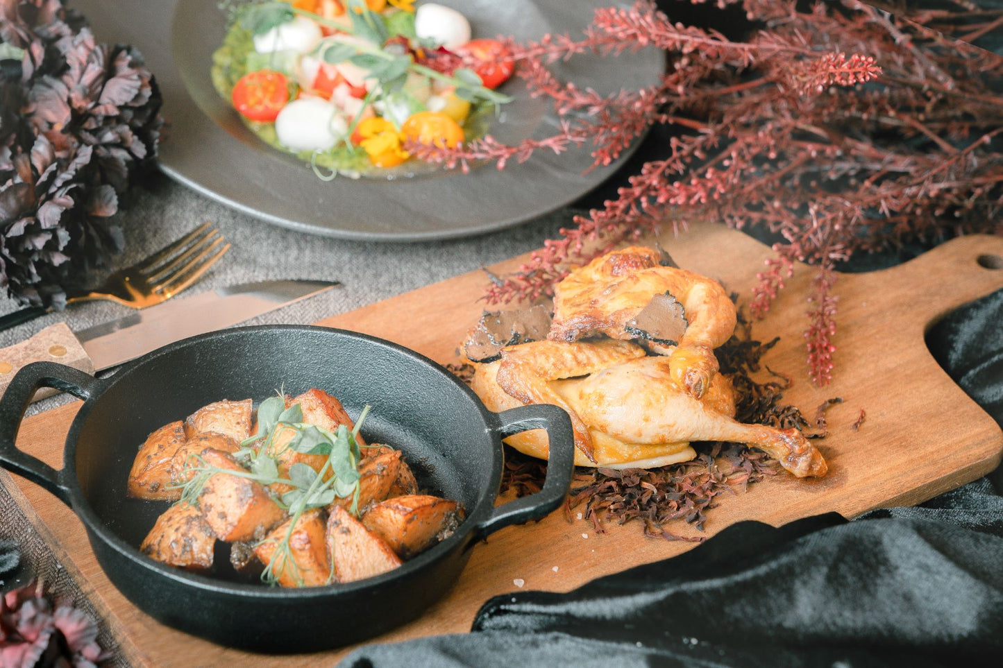 Grilled Chicken Thigh Meat with Mushroom Creamy Gravy