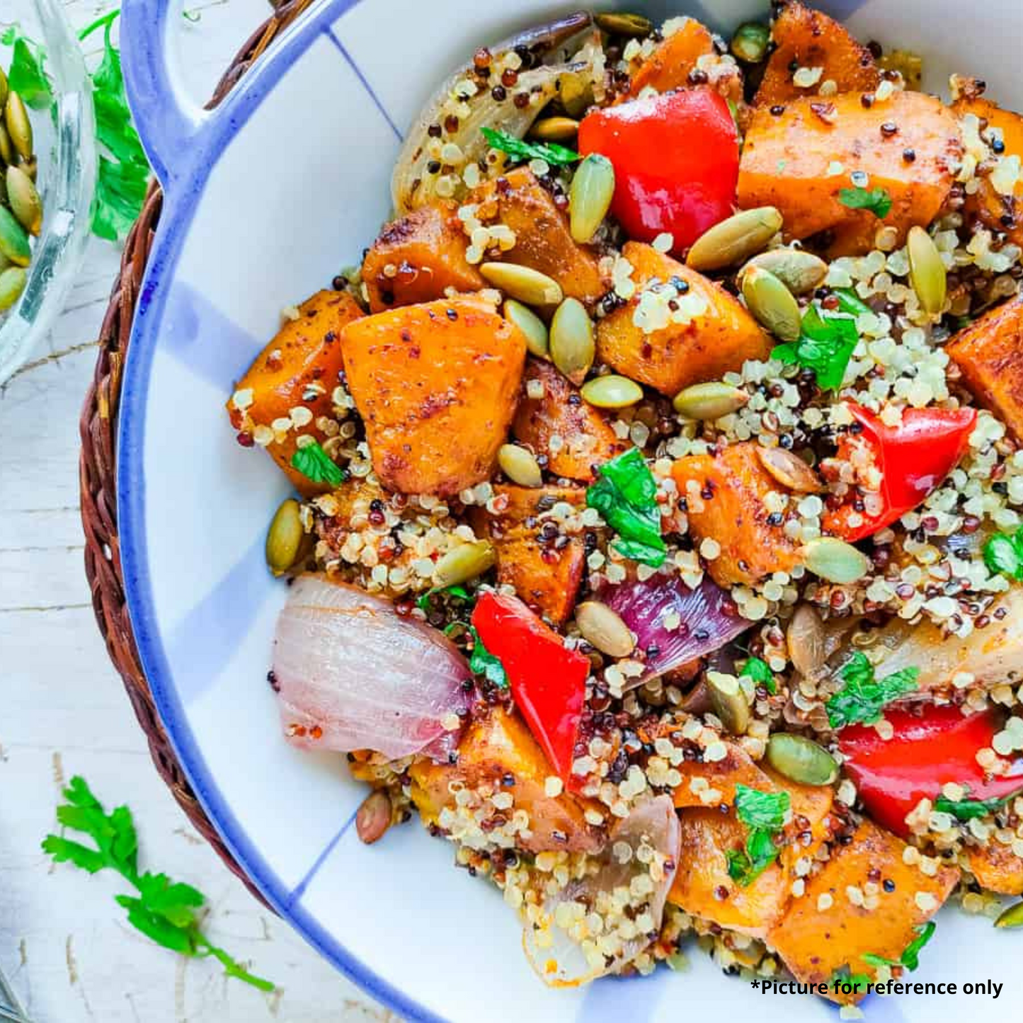 Roasted Pumpkin and Quinoa Salad with Honey Yogurt Dressing
